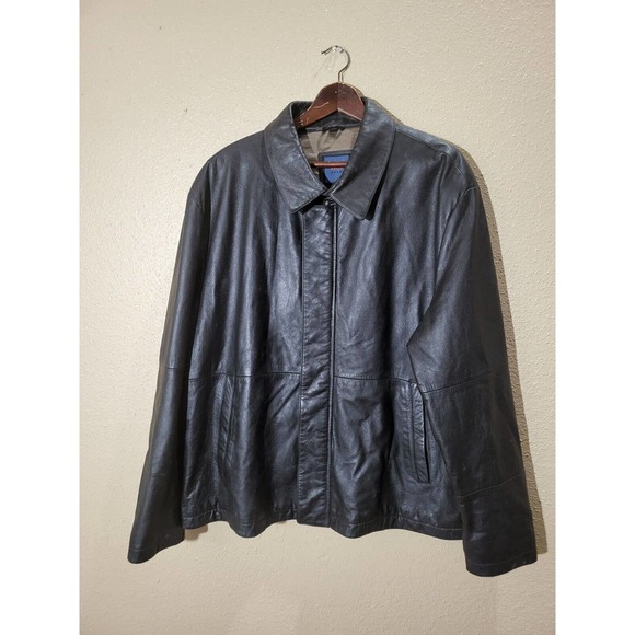 R & O Men's Black Leather Jacket. Size XL. Cond. Is Very Good. - Picture 1 of 3